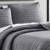 imageVera Wang  Queen Quilt Set Luxury Cotton Bedding with Matching Shams All Season Home Decor Herringbone Charcoal Grey QueenCharcoal Grey
