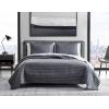 imageVera Wang  Queen Quilt Set Luxury Cotton Bedding with Matching Shams All Season Home Decor Herringbone Charcoal Grey QueenCharcoal Grey