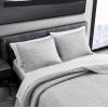 imageVera Wang  Queen Quilt Set Luxury Cotton Bedding with Matching Shams All Season Home Decor Herringbone Charcoal Grey QueenSilver
