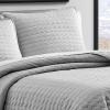imageVera Wang  Queen Quilt Set Luxury Cotton Bedding with Matching Shams All Season Home Decor Herringbone Charcoal Grey QueenSilver