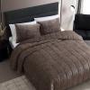 imageVera Wang  Queen Quilt Set Soft Lightweight Bedding with Matching Shams Super Soft and Cozy Home Decor OekoTex Certified Chenille Box Solid Chocolate Brown QueenChenille Box Solid Chocolate Brown
