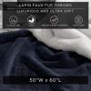 imageVera Wang  Throw Blanket Super Soft Faux Fur Bedding Luxury Home Decor for Bed or Couch Lapin Black 50quot x 60quotLapin Black