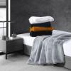 imageVera Wang  Throw Blanket Super Soft Faux Fur Bedding Luxury Home Decor for Bed or Couch Lapin Black 50quot x 60quotLapin White