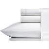 imageVera Wang Percale Collection Bed Sheet Set  100 Cotton Crisp ampamp Cool Lightweight ampamp OekoTex Certified Queen WhiteCharcoal