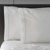 imageVera Wang Percale Collection Bed Sheet Set  100 Cotton Crisp ampamp Cool Lightweight ampamp OekoTex Certified Queen WhiteCharcoal