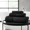 imageVera Wang  Bath Towels Set Luxury Cotton Bathroom Decor Highly Absorbent ampamp Medium Weight OekoTex Certified Sculpted Pleat Grey 6 PieceSculpted Pleat Black