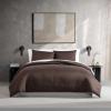 imageVera Wang  King Comforter Set Luxury Bedding with Matching Shams Designer Home Decor Illusion Black KingIllusion Lines Brown