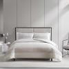 imageVera Wang  King Duvet Cover Set Premium Cotton Bedding with Matching Shams Textured Striped Decor Ideal for All Seasons OekoTex Certified Chenille Waffle Stripe Beige KingChenille Waffle Stripe Beige