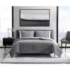 imageVera Wang  Queen Quilt Set Luxurious Velvet Bedding with Matching Shams Lightweight Home Decor Diamond Velvet Charcoal Grey QueenCharcoal Grey