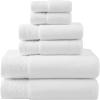 imageVera Wang  Towel Set 6Piece Soft ampamp Absorbent Cotton Bathroom Towels Luxury Bathroom Accessories OekoTex Certified Tonal Floral White 6Piece Set