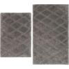 imageVera Wang  Tufted Diamond Collection  Soft and Absorbent Plush Reversible Bath Rug Set Modern Designer Style for Bathroom Dcor 2Piece WhiteUSHS6D1117231Grey
