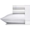 imageVera Wang Percale Collection Bed Sheet Set  100 Cotton Crisp ampamp Cool Lightweight ampamp OekoTex Certified Queen WhiteCharcoal
