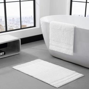imageVera Wang  Bath Rugs Luxury Bathroom Decor Soft ampamp Aboserbent Cotton Bath Mat Eden White 2 PieceWhite