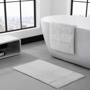 imageVera Wang  Bathroom Rug Set Soft ampamp Absorbent Bathroom Decor Reversible Modern Design Sculpted Pleat Grey 2 PieceGrey