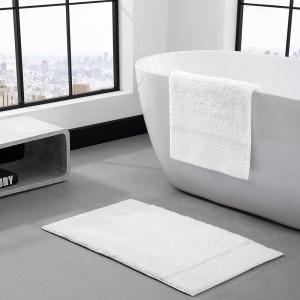 imageVera Wang  Bathroom Rug Set Soft ampamp Absorbent Bathroom Decor Reversible Modern Design Sculpted Pleat Grey 2 PieceWhite