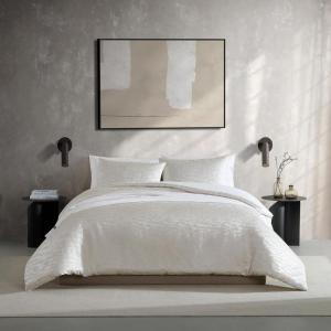 imageVera Wang  Queen Duvet Cover Set Luxury Bedding with Matching Shams Designer Home Decor Illusion Grey QueenIllusion Biege