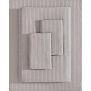 imageVera Wang  Queen Sheet Set Super Soft ampamp Breathable Premium Cotton Bedding with Matching Shams Striped Home Decor Dobby Stripe Grey QueenDobby Stripe Brown
