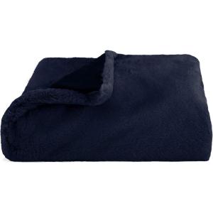 imageVera Wang  Throw Blanket Super Soft Faux Fur Bedding Luxury Home Decor for Bed or Couch Lapin Black 50quot x 60quotLapin Navy