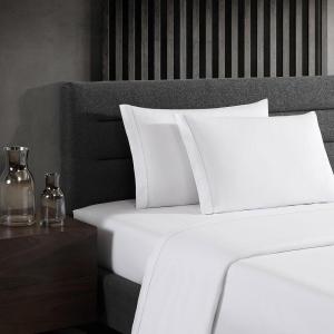 imageVera Wang Percale Collection Bed Sheet Set  100 Cotton Crisp ampamp Cool Lightweight ampamp OekoTex Certified Queen WhiteBlue