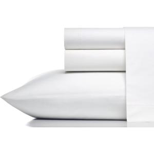 imageVera Wang Percale Collection Bed Sheet Set  100 Cotton Crisp ampamp Cool Lightweight ampamp OekoTex Certified Queen WhiteWhite