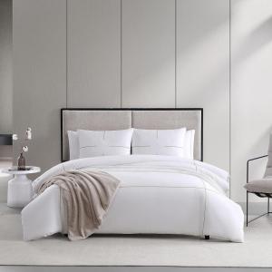 imageVera Wang Queen Duvet Cover Set Reversible Cotton Bedding Set with Matching Shams Designer Home Dcor Zig Zag WhiteGrey QueenZig Zag WhiteBeige
