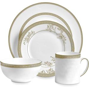 imageVera Wang Wedgwood Vera Lace Gold 5Piece Dinnerware Place SettingTraditional