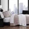 imageVera Wang  Queen Quilt Set Velvet Bedding with Matching Sham Modern Home Decor Velvet Linear Stitch French Clay QueenVelvet Linear Stitch French Clay