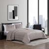 imageVera Wang  Queen Quilt Set Velvet Bedding with Matching Sham Modern Home Decor Velvet Linear Stitch French Clay QueenVelvet Linear Stitch French Clay