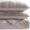 imageVera Wang  Queen Quilt Set Velvet Bedding with Matching Sham Modern Home Decor Velvet Linear Stitch French Clay QueenVelvet Linear Stitch French Clay