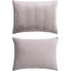 imageVera Wang  Queen Quilt Set Velvet Bedding with Matching Sham Modern Home Decor Velvet Linear Stitch French Clay QueenVelvet Linear Stitch French Clay