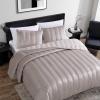 imageVera Wang  Queen Quilt Set Velvet Bedding with Matching Sham Modern Home Decor Velvet Linear Stitch French Clay QueenVelvet Linear Stitch French Clay