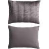 imageVera Wang  Queen Quilt Set Velvet Bedding with Matching Sham Modern Home Decor Velvet Linear Stitch French Clay QueenVelvet Linear Stitch Plum Brown