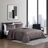 imageVera Wang  Queen Quilt Set Velvet Bedding with Matching Sham Modern Home Decor Velvet Linear Stitch French Clay QueenVelvet Linear Stitch Plum Brown