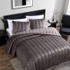 imageVera Wang  Queen Quilt Set Velvet Bedding with Matching Sham Modern Home Decor Velvet Linear Stitch French Clay QueenVelvet Linear Stitch Plum Brown