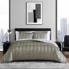 imageVera Wang  Queen Quilt Set Velvet Bedding with Matching Sham Modern Home Decor Velvet Linear Stitch French Clay QueenVelvet Linear Stitch Silver Leaf