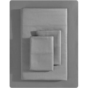 imageVera Wang  Queen Sheet Set Luxury Sateen Cotton Bedding 800 Thread Count Soft ampamp Smooth Home Decor Beige KingCharcoal