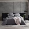 imageVera Wang  Euro Sham Set Luxury Cotton Shams with Hidden Zipper Closure Stylish Textured Home Decor Textured Pleats White 2 PieceTextured Pleats Charcoal