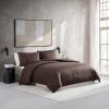 imageVera Wang  King Duvet Cover Set Luxury Textured Weave Bedding with Matching Shams Ideal for All Seasons OekoTex Certified Illusion Lines Brown KingIllusion Lines Brown