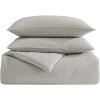 imageVera Wang  King Duvet Cover Set Luxury Textured Weave Bedding with Matching Shams Ideal for All Seasons OekoTex Certified Illusion Lines Brown KingPuckered Texture Grey