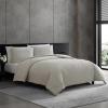 imageVera Wang  King Duvet Cover Set Luxury Textured Weave Bedding with Matching Shams Ideal for All Seasons OekoTex Certified Illusion Lines Brown KingPuckered Texture Grey