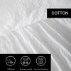 imageVera Wang  King Duvet Cover Set Premium Cotton Bedding with Matching Shams Modern Home Decor OekoTex Certified Puckered Texture White KingPuckered Texture White