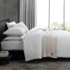 imageVera Wang  King Duvet Cover Set Premium Cotton Bedding with Matching Shams Modern Home Decor OekoTex Certified Puckered Texture White KingPuckered Texture White
