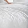 imageVera Wang  Queen Comforter Set Premium Cotton Bedding with Matching Shams Modern Home Decor OekoTex Certified Puckered Texture White QueenPuckered Texture White