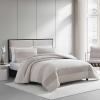 imageVera Wang  Queen Comforter Set Premium Cotton Bedding with Matching Shams Textured Striped Decor Ideal for All Seasons OekoTex Certified Chenille Waffle Stripe Beige QueenChenille Waffle Stripe Beige