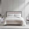 imageVera Wang  Queen Comforter Set Premium Cotton Bedding with Matching Shams Textured Striped Decor Ideal for All Seasons OekoTex Certified Chenille Waffle Stripe Beige QueenChenille Waffle Stripe Beige