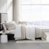 imageVera Wang  Queen Comforter Set Premium Cotton Bedding with Matching Shams Textured Striped Decor Ideal for All Seasons OekoTex Certified Chenille Waffle Stripe Beige QueenChenille Waffle Stripe Beige