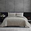 imageVera Wang  King Duvet Cover Set Luxury Textured Weave Bedding with Matching Shams Ideal for All Seasons OekoTex Certified Illusion Lines Brown KingPuckered Texture Grey