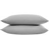imageVera Wang  Pillow Case Set Luxury Sateen Cotton Bedding 800 Thread Count Soft ampamp Smooth Home Decor Ivory Standard PillowcasesSteel Grey