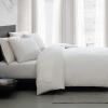 imageVera Wang  Duvet Cover Set Super Soft Textured Bedding with Matching Shams Subtle Tonal Grid Design Bark White QueenBark White