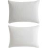 imageVera Wang  Duvet Cover Set Super Soft Textured Bedding with Matching Shams Subtle Tonal Grid Design Bark White QueenBark White